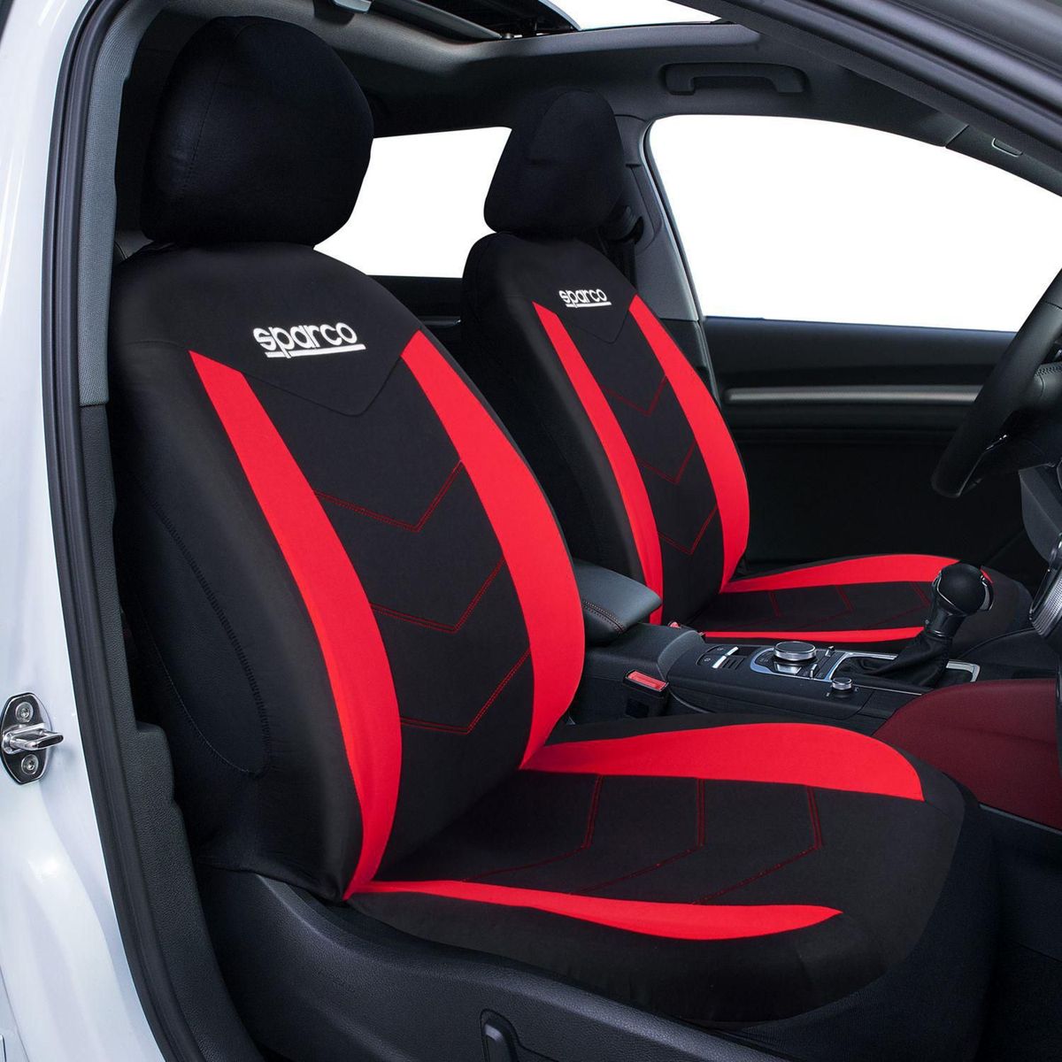 SPARCO - Set de Fundas para Asiento de Autos Negro/Rojo