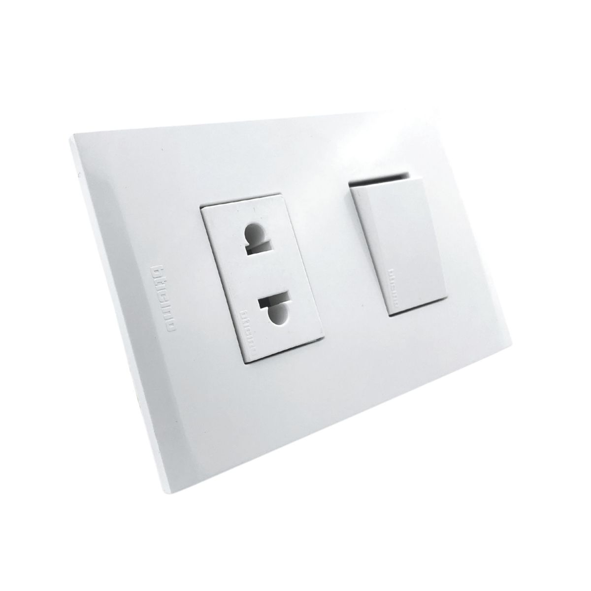 BTICINO - Interruptor + Tomacorriente Simple Modus 4 Blanco