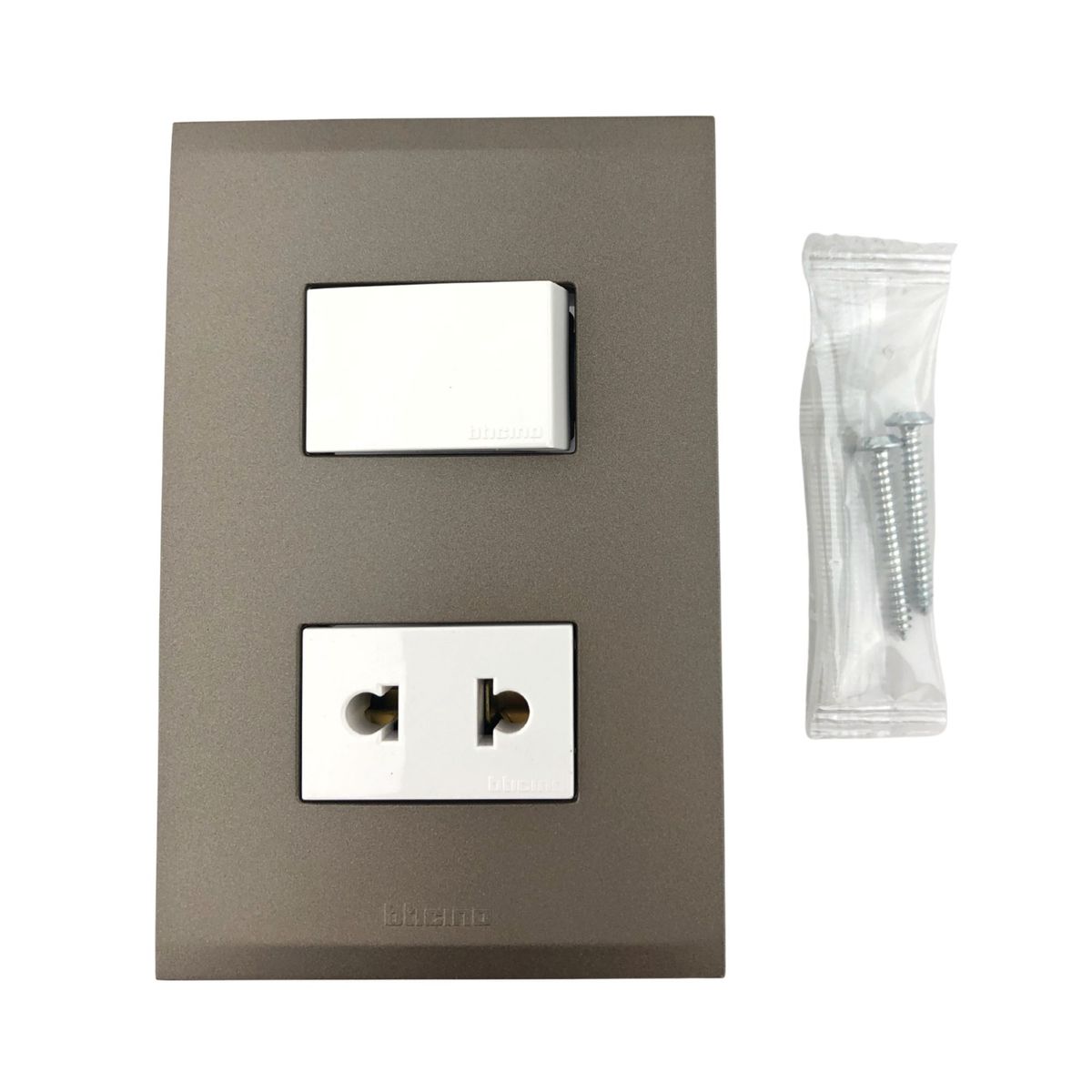 BTICINO - Interruptor + Tomacorriente Simple Modus 4 Terra