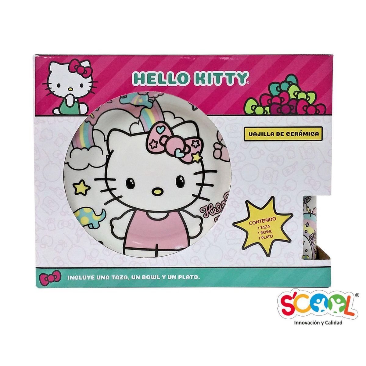 Set de Cerámica Hello Kitty 3 Piezas, marca SCOOL - Foto 2