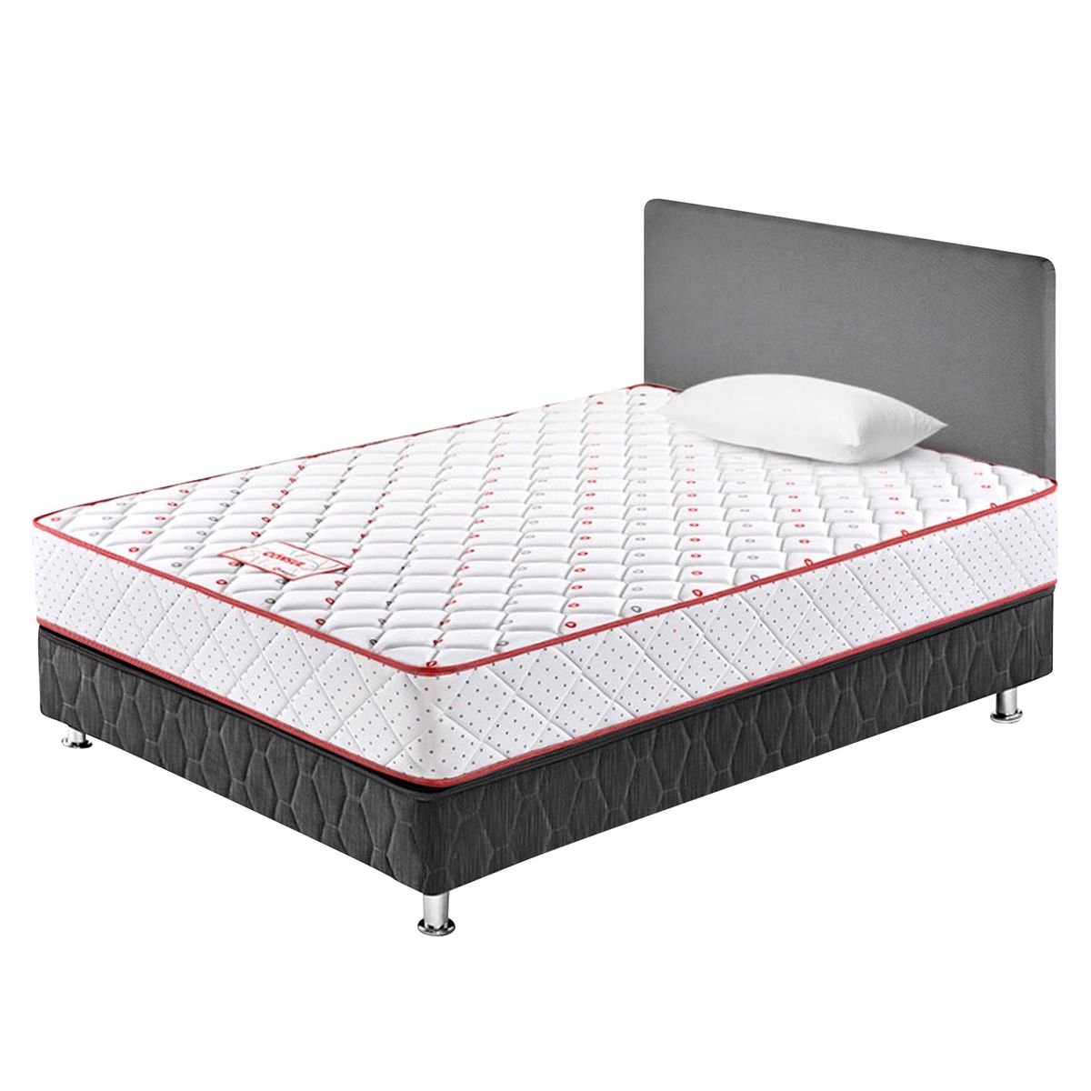 PARAISO - Dormitorio Consul 1.5 Plazas Plomo + Almohada + Protector