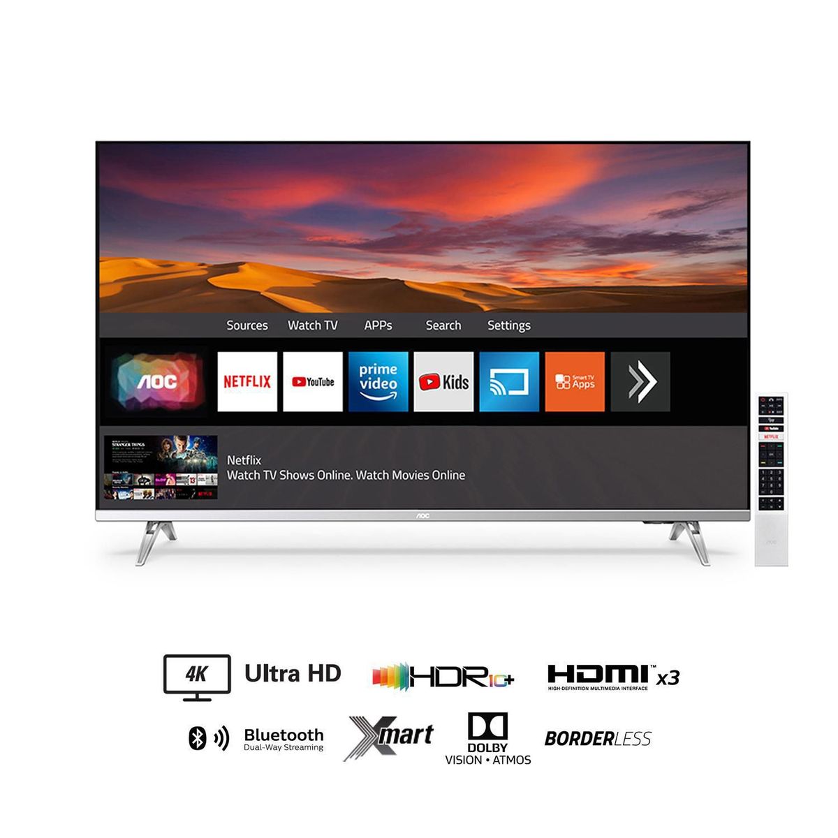 AOC - Televisor AOC Smart UHD 50" Borderless 50U6305