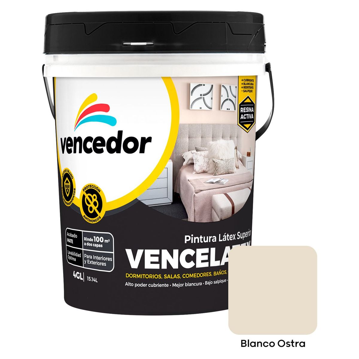 VENCEDOR - Pintura Vencelatex Mate Blanco Ostra 4GL