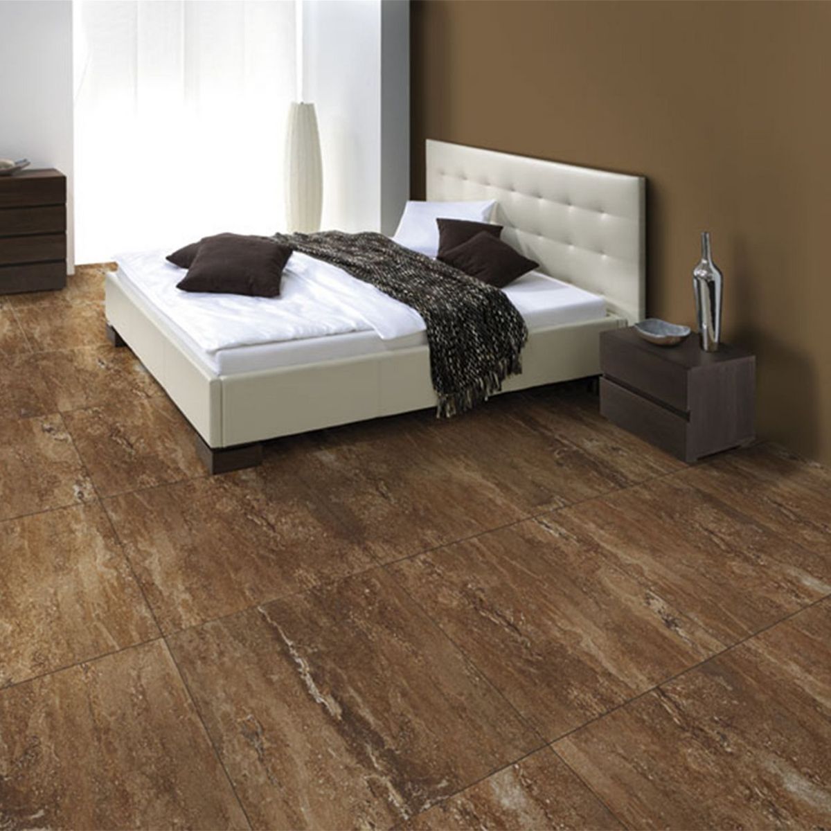 SAN LORENZO - Cerámica Marrón 61x61 Marmoladas Brillante 1.48 m2