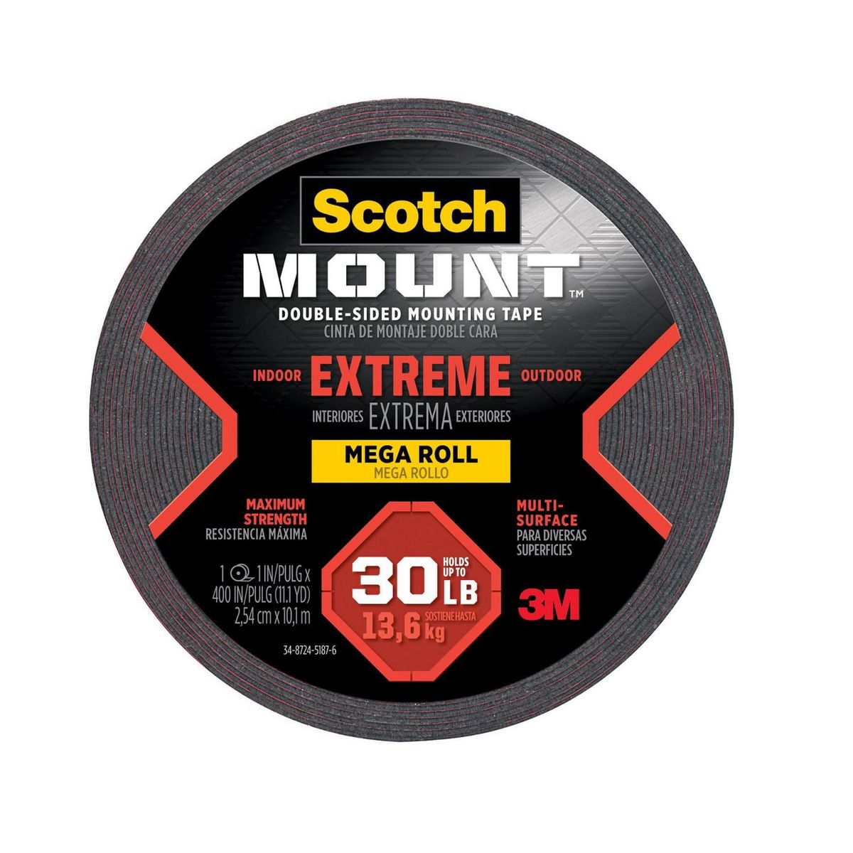 SCOTCH - Cinta de Montaje Doble Cara Extrema 25 mm x 10.1 m