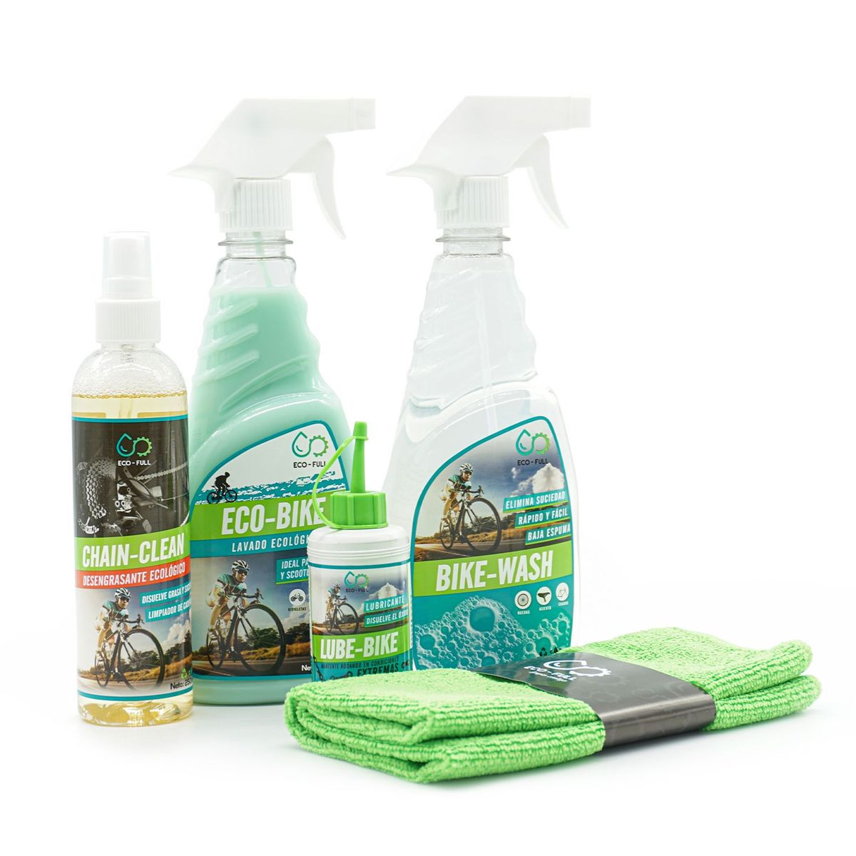 ECO-FULL - Super Kit de Limpieza para Mantenimiento de Bicicleta