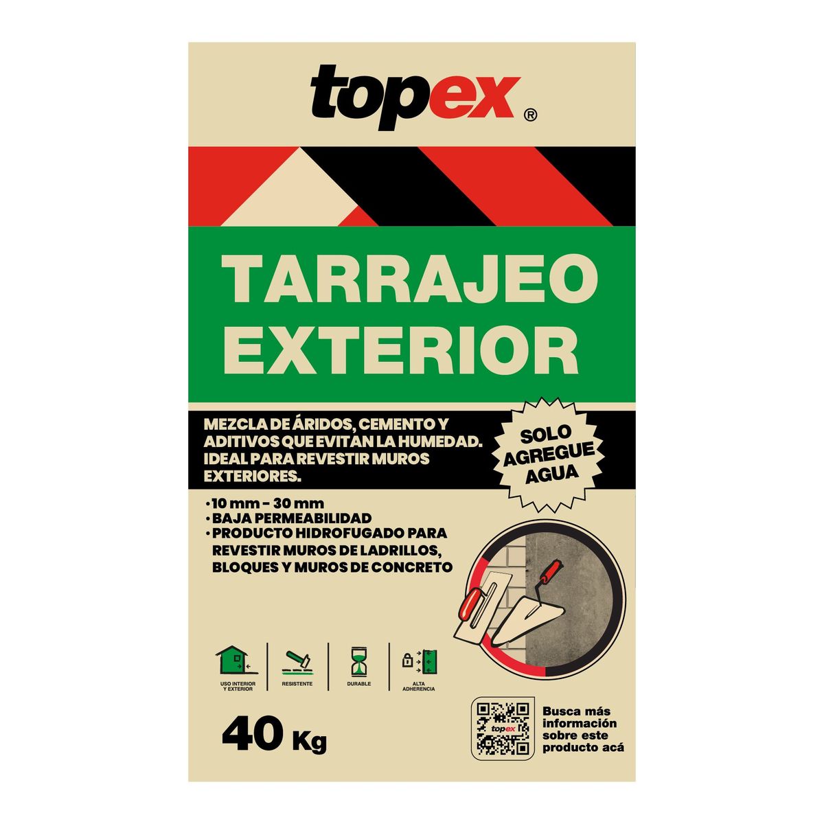 TOPEX - Mortero Terrajeo Exterior 40kg