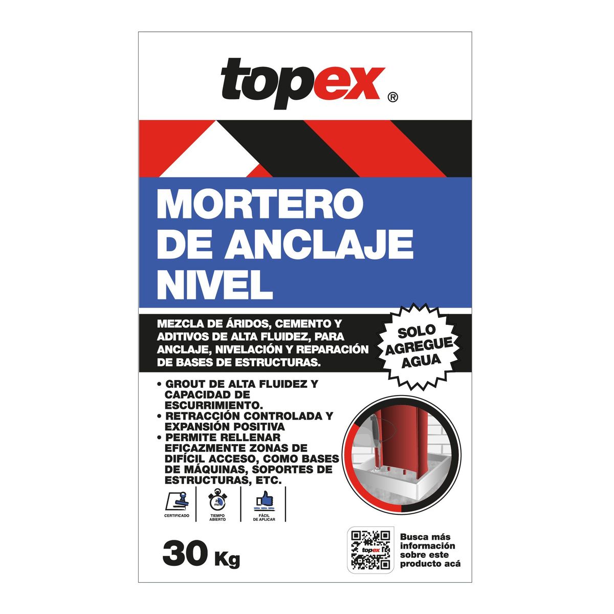 TOPEX - Mortero de Anclaje Nivel Topex 30kg