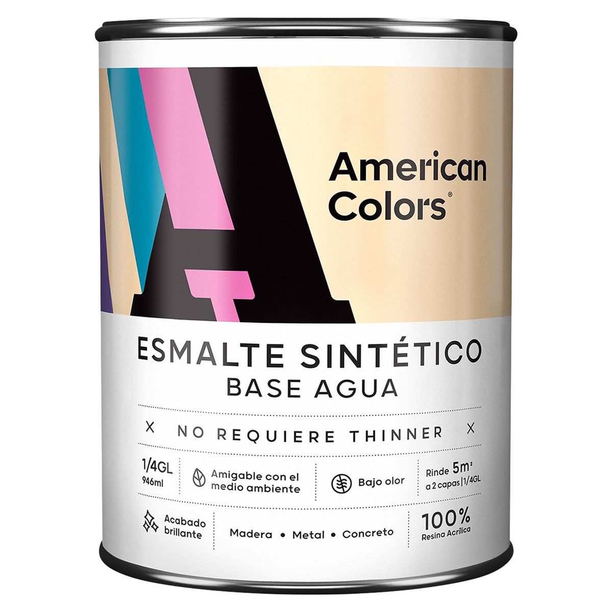 AMERICAN COLORS - Esmalte al Agua Pastel 1/4GL