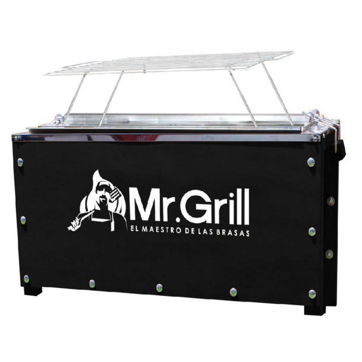 MR GRILL - Caja China Madera Pino/Planchas De Acero Galvanizado Mr Grill 35X23 Cm