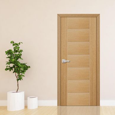 Puerta Interior HDF Market Beige Oscuro Relleno Sauerland Tubular