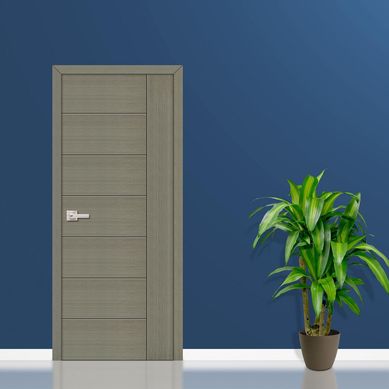 Puerta Interior HDF Market Gris Relleno Cuadr�cula