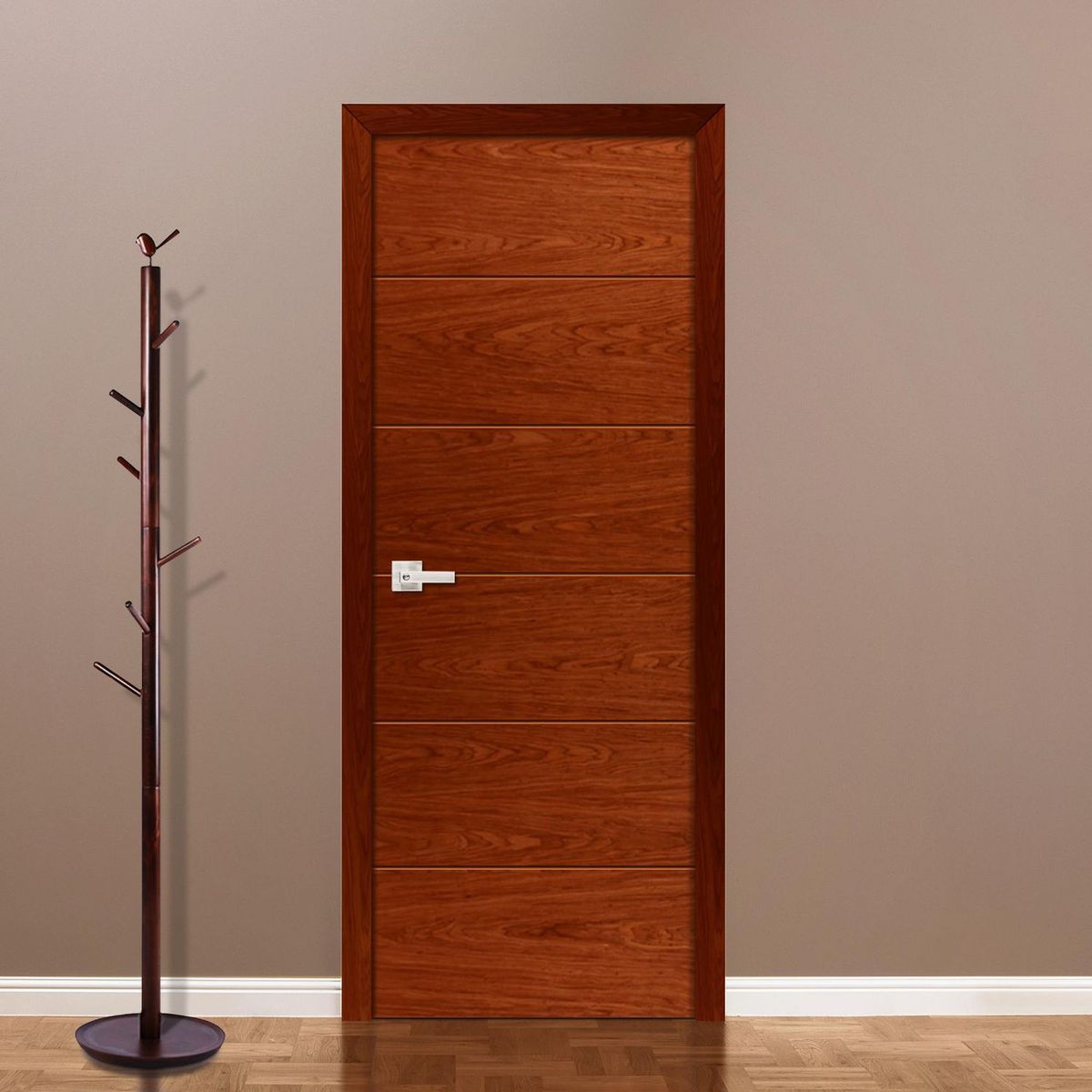 Puerta Interior HDF Sevilla Cedro Relleno Cuadrícula, marca ARES - Foto Principal