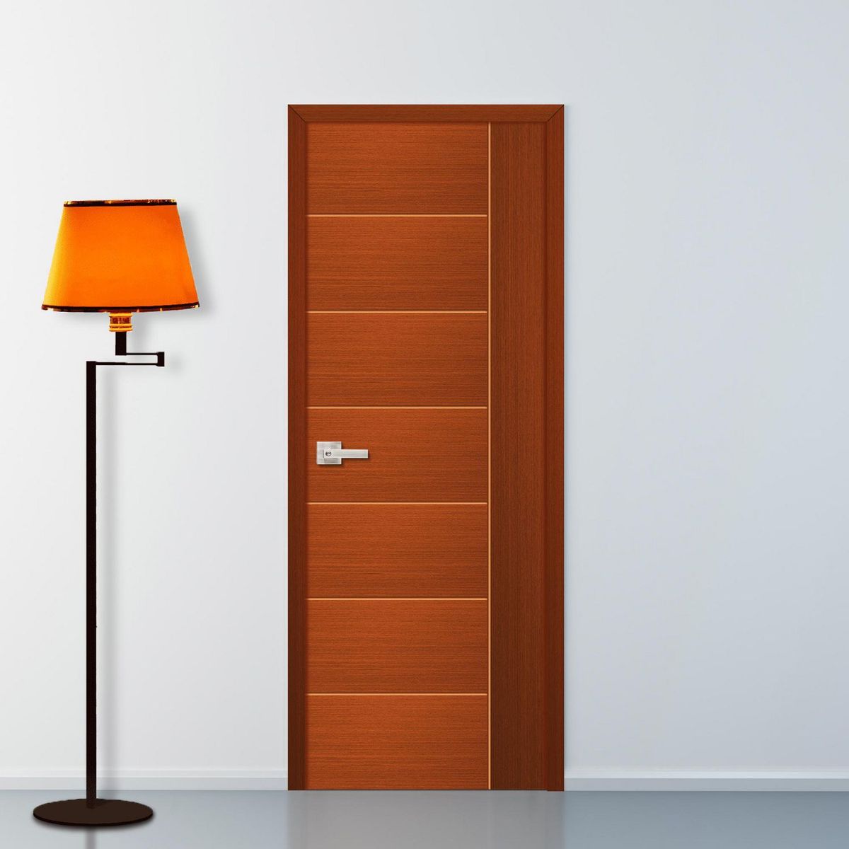 ARES - Puerta Interior HDF Market Cedro Relleno Cuadrícula