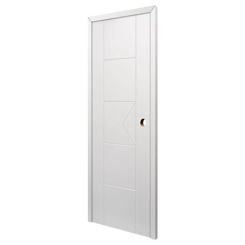 ARES - Puerta Interior Combo (Marco+Bisagras+Kit de Instalación) Sahara  90x207cm Blanco