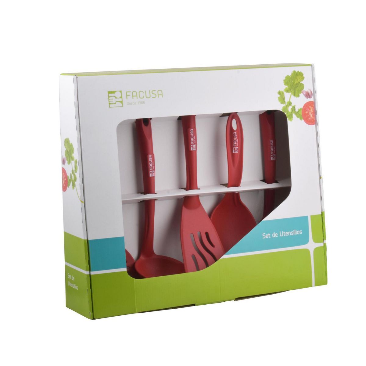 FACUSA - Set de Utensilios Nylon Rojo x 5