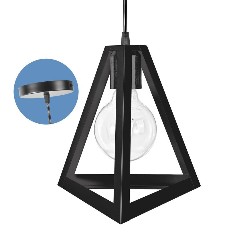 CIAMETSA - Lámpara Colgante Triangulo 23X23Cm Negro
