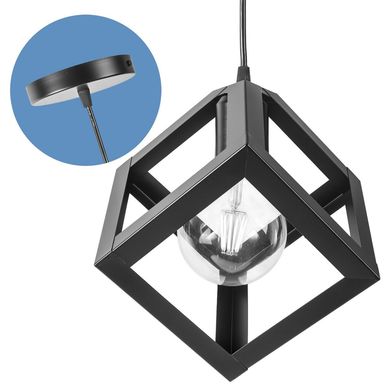 Lmpara Colgante Cuadrado Negro 1L E27 Ciametsa