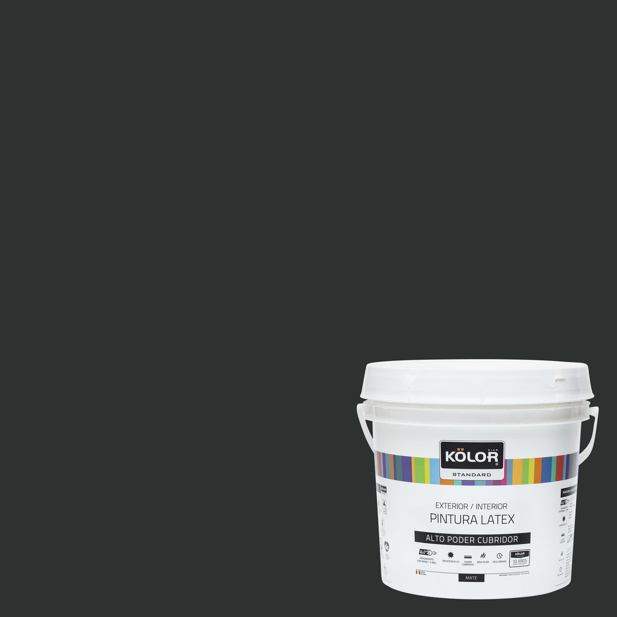 KOLOR - Pintura Kolor Latex Standar Negro 1GL