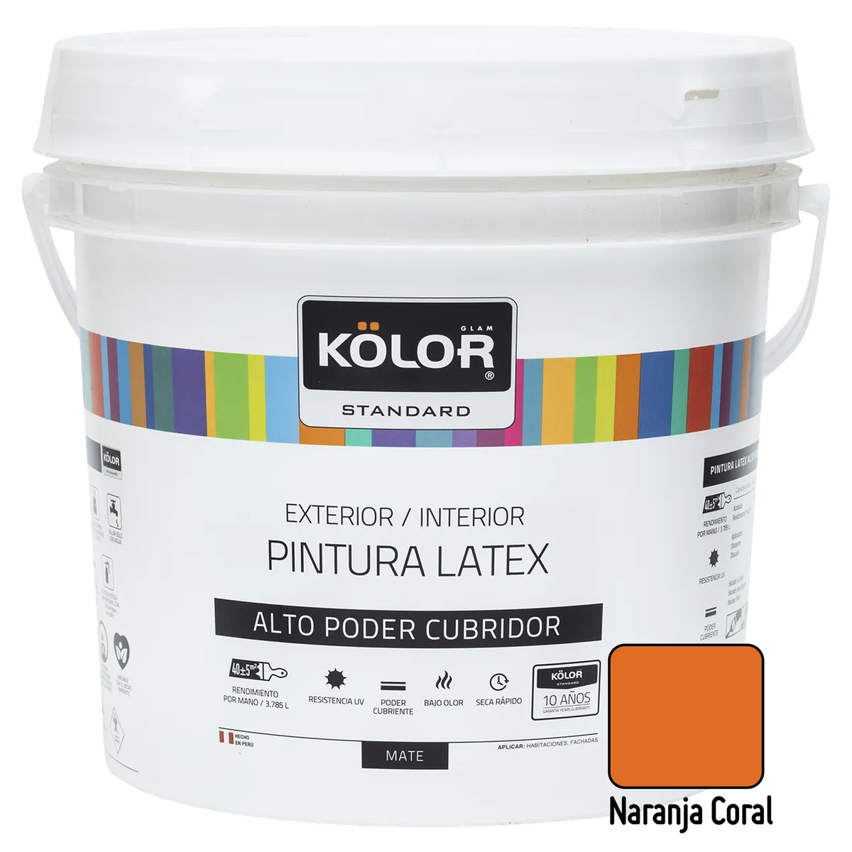 KOLOR - Pintura Kolor Latex Standar Naran Coral 1GL