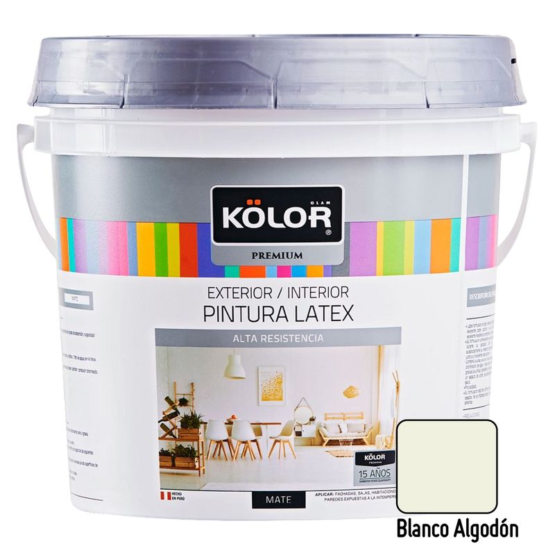 KOLOR - Pintura Kolor Premium Mate Blanco Algodón 1GL