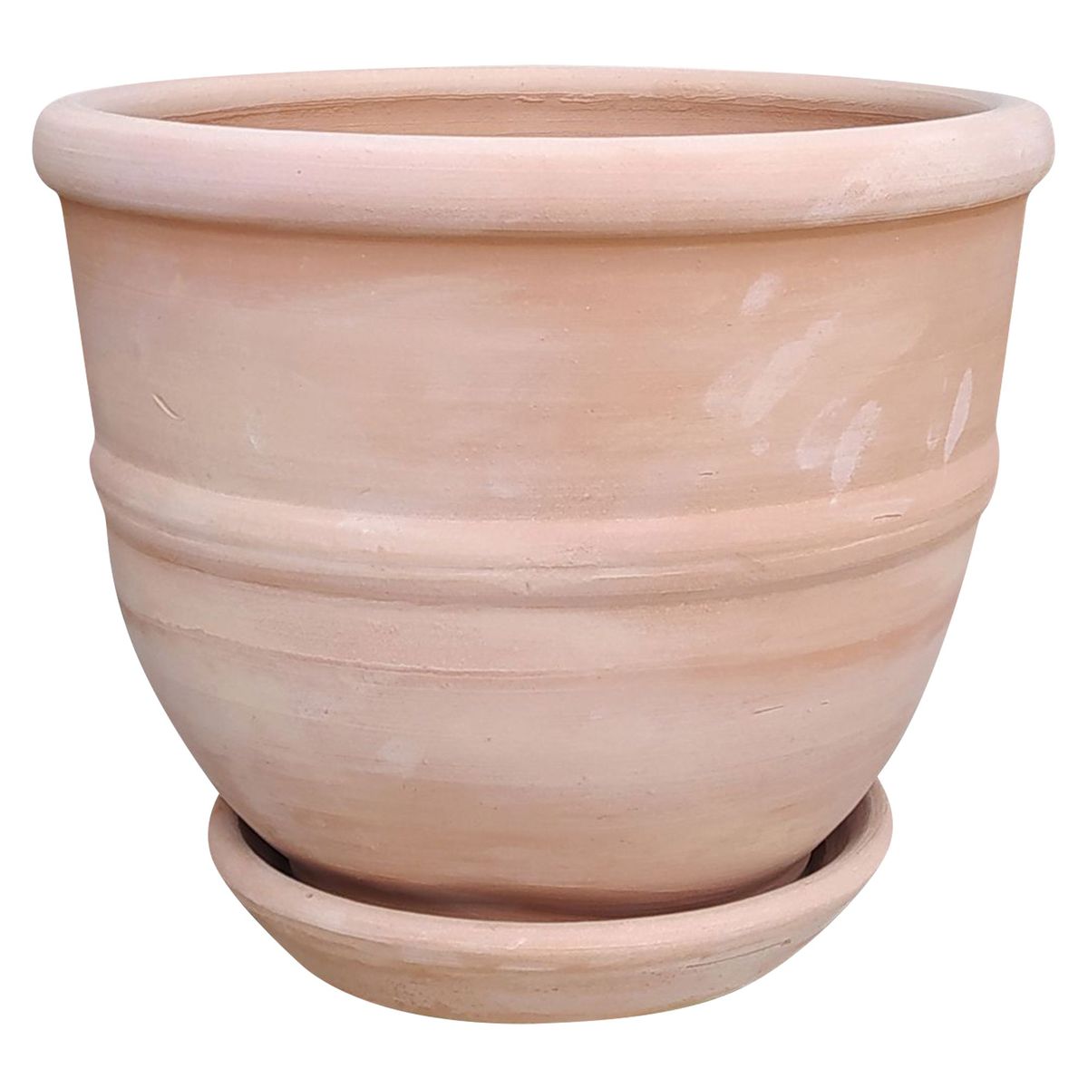 GENERICO - Maceta Delhi con Plato Natural 27x25x