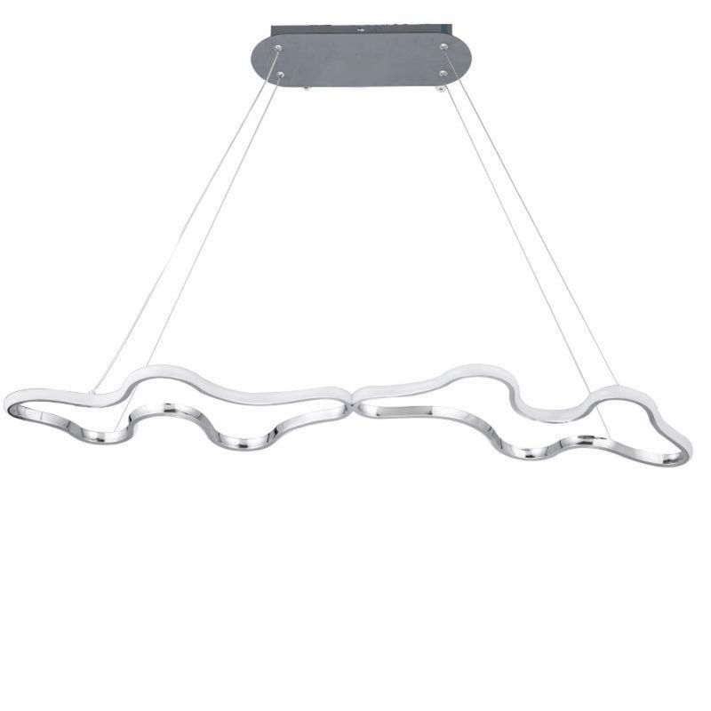 LUMINIKA - Lámpara Colgante Led Kaia Cromada 53 W Luz Cálida