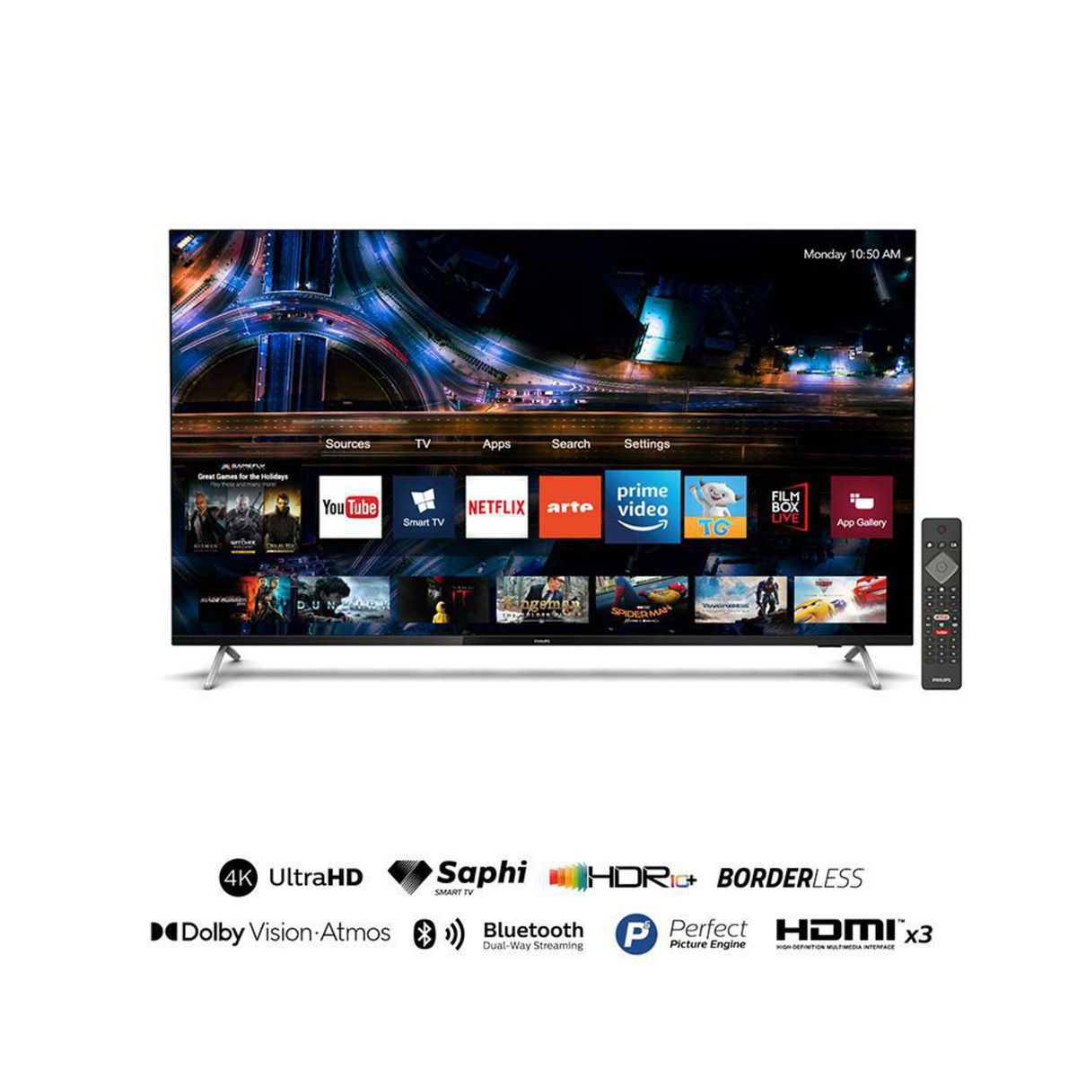 PHILIPS - Televisor Philips LED Smart UHD 50" 50PUD7625