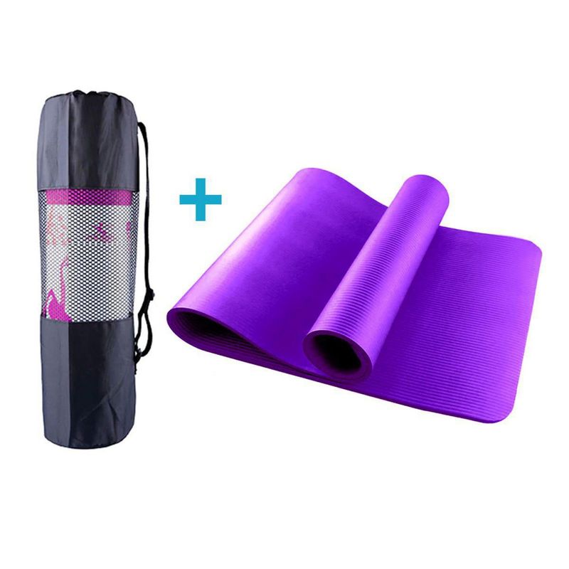 SPORTFITNESS - Colchoneta Morada NBR de Yoga Mat + Bolso 10 mm