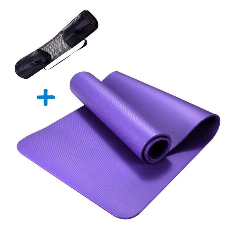 SPORTFITNESS - Colchoneta Mat Morada 8mm Bolso transportador