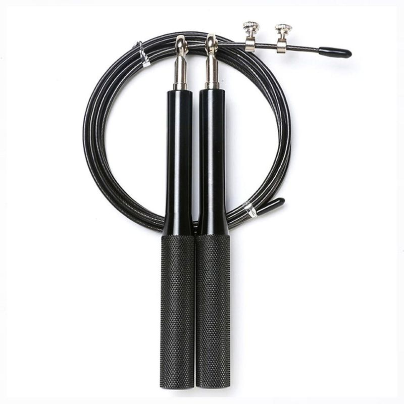 SPORTFITNESS - Soga de Saltar Negra Crossfit Fitness Aluminio
