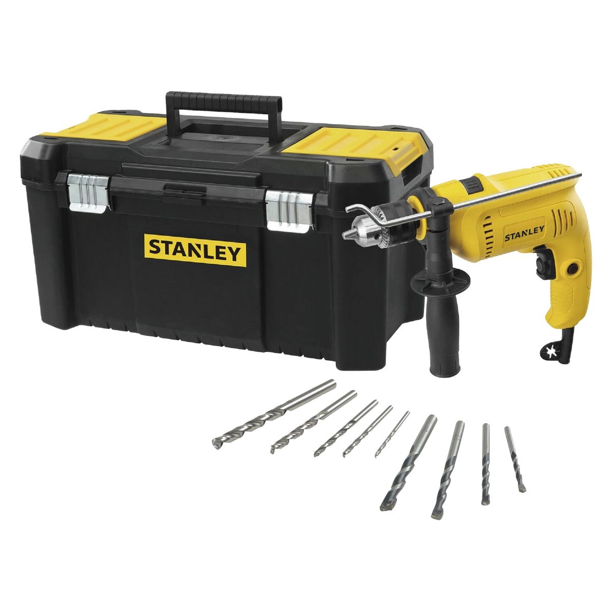 STANLEY - Taladro Eléctrico Stanley 600W + Caja de Organización 19