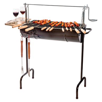Parrilla a Carbn Rectangular 1/2 Tambor 130x180x38cm + Bandeja lateral