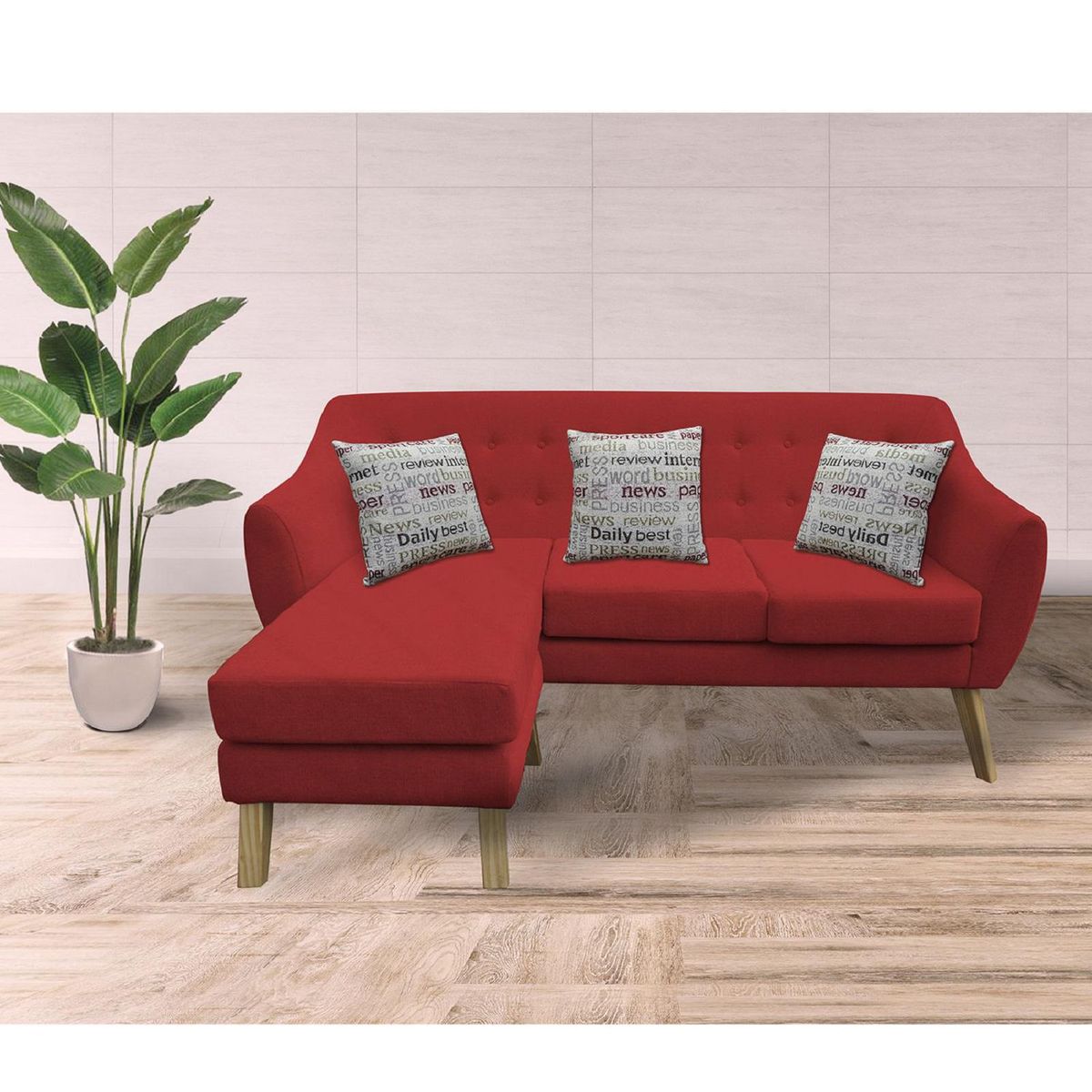 CASA BELLA - Seccional 3 Cuerpos Izquierda Viena + 3 Cojines Decorativos