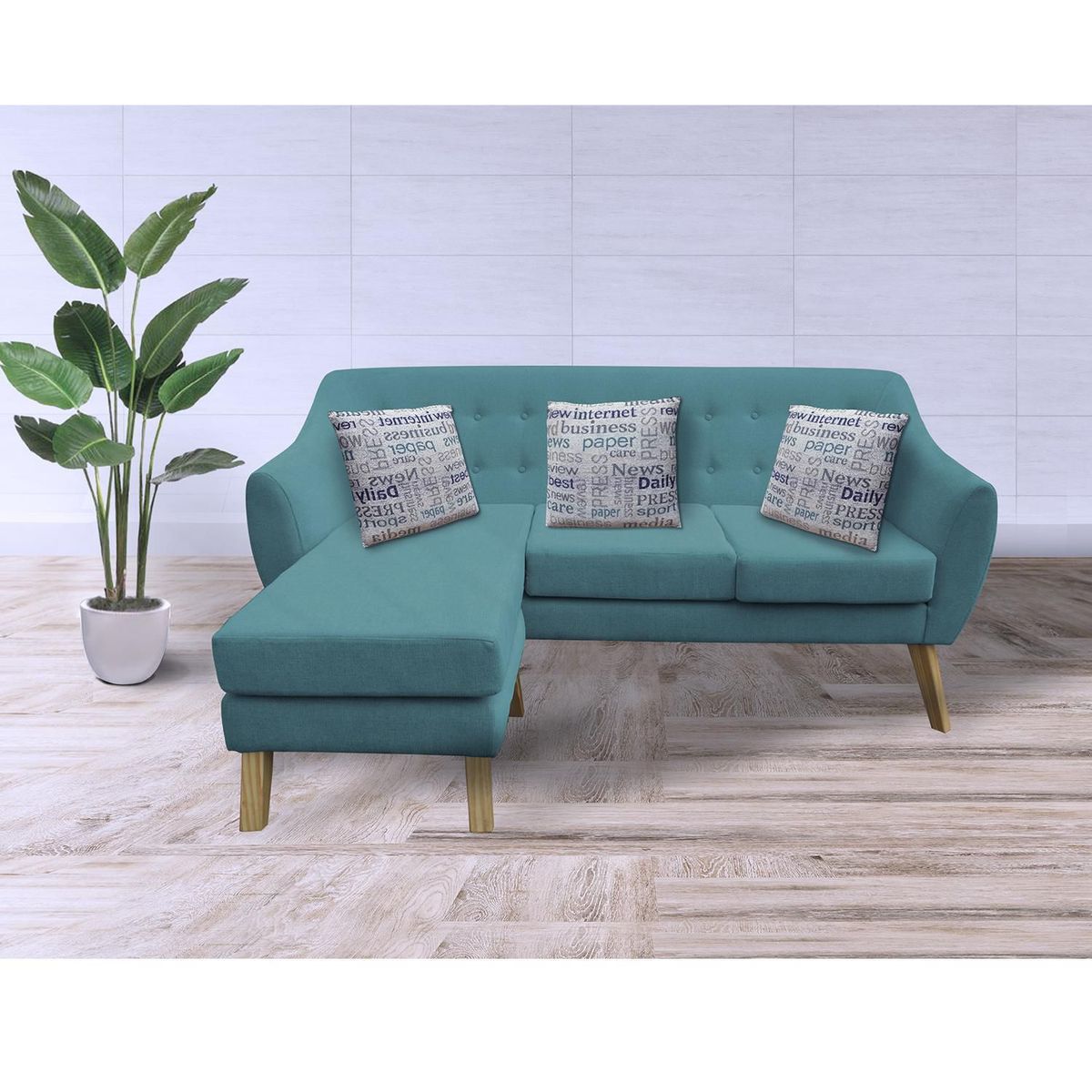 CASA BELLA - Seccional 3 Cuerpos Izquierda Viena + 3 Cojines Decorativos