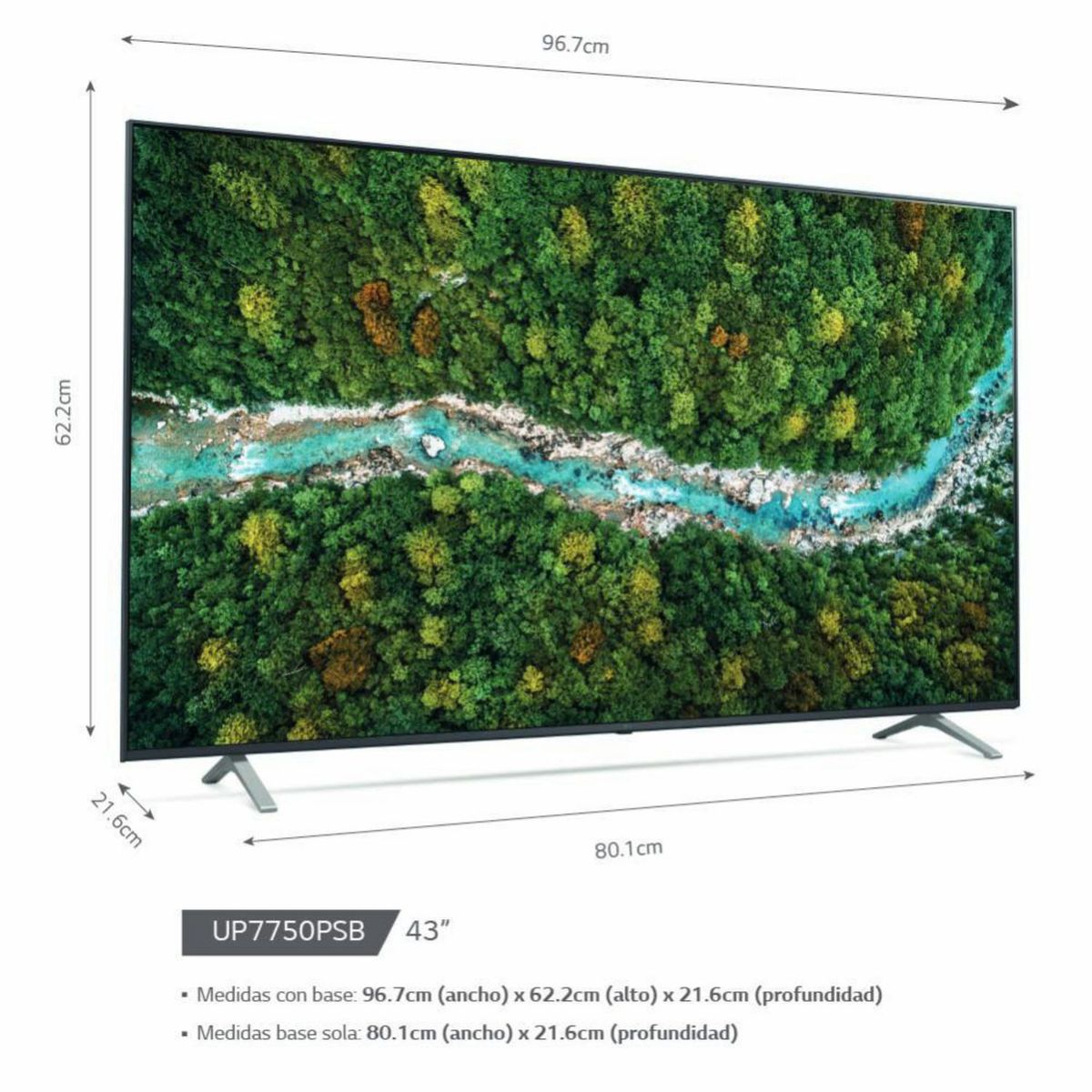 LG - Televisor LG Smart UHD 4K 43" 43UP7700PSB