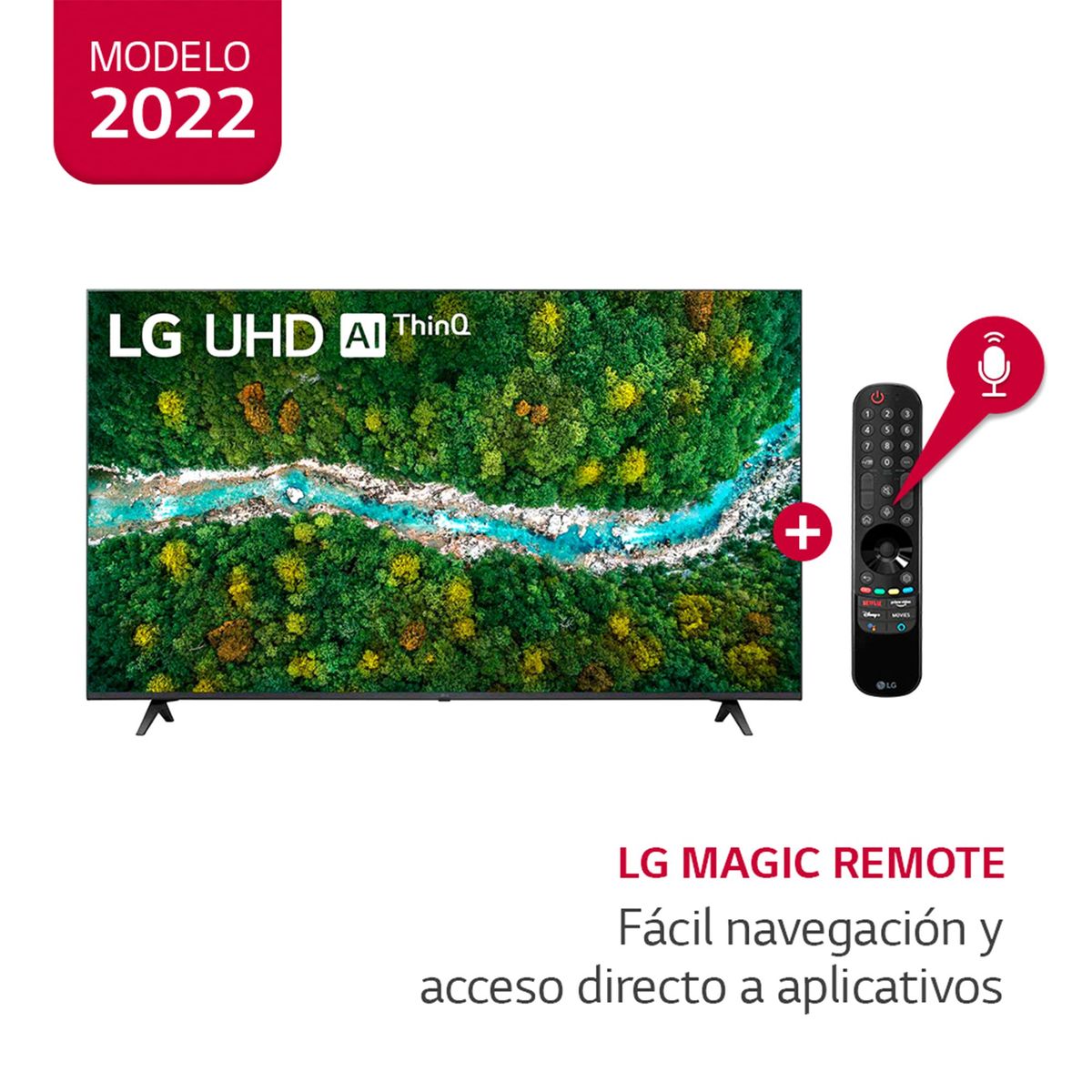 LG - Televisor LG UHD 4K Smart 55" 55UP7750