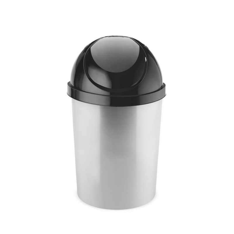 REYPLAST - Papelera Metalizada con Tapa Vaivén 8.49 litros