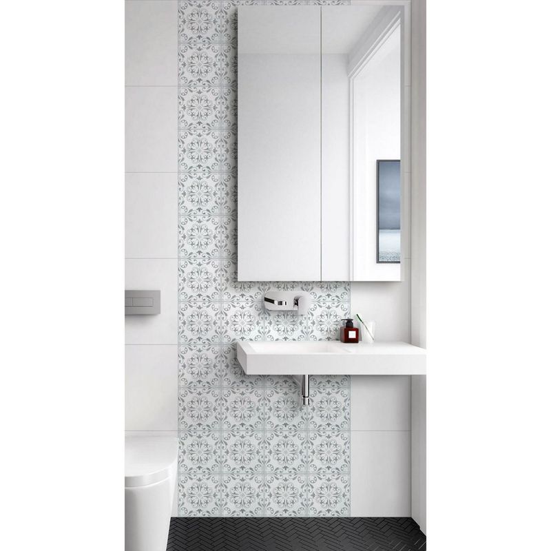 KANTU - Azulejo Vittoria Gris 15x15cm pack x4 unidades para pared