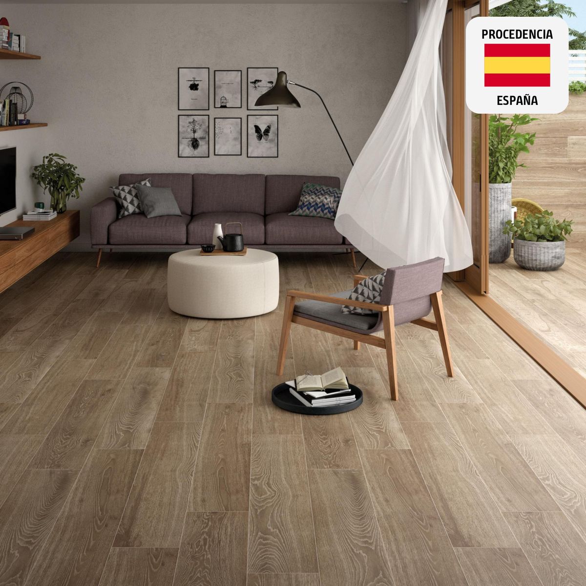 KERATILE - Porcelanato Arhus Tabaco Maderado 23.3x120cm