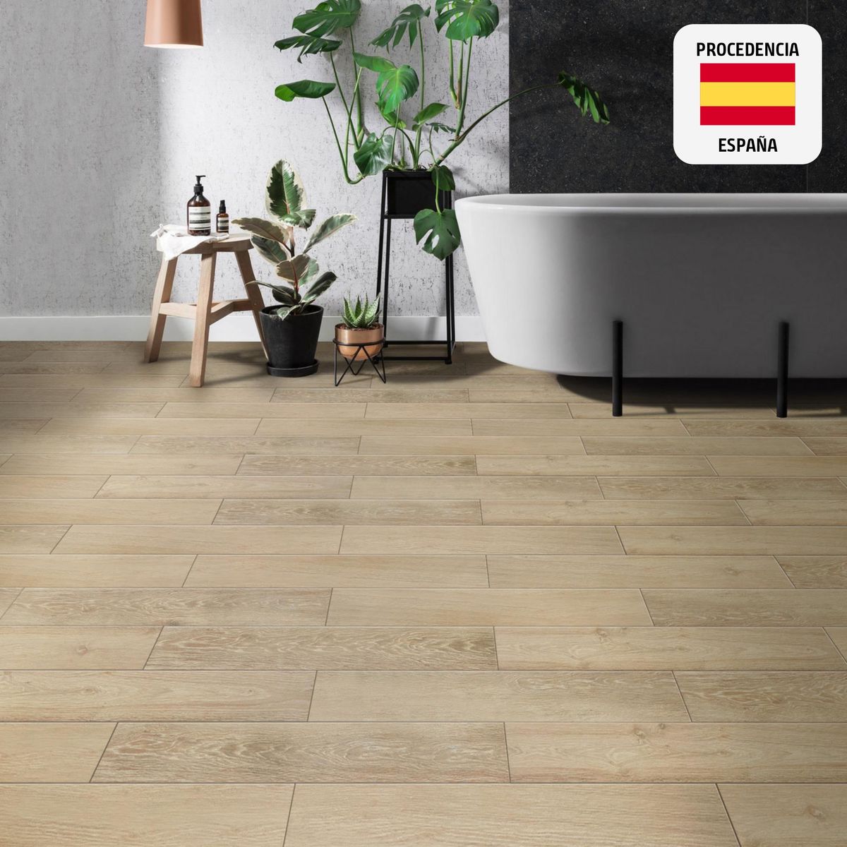 KERATILE - Porcelanato Beige 20x120cm 1.12m2 Maderado Mate Arhus Paja