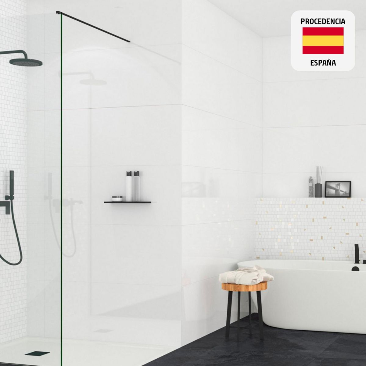 GRESPANIA - Cerámico Alsacia Blanco Liso 31.5x100cm para piso