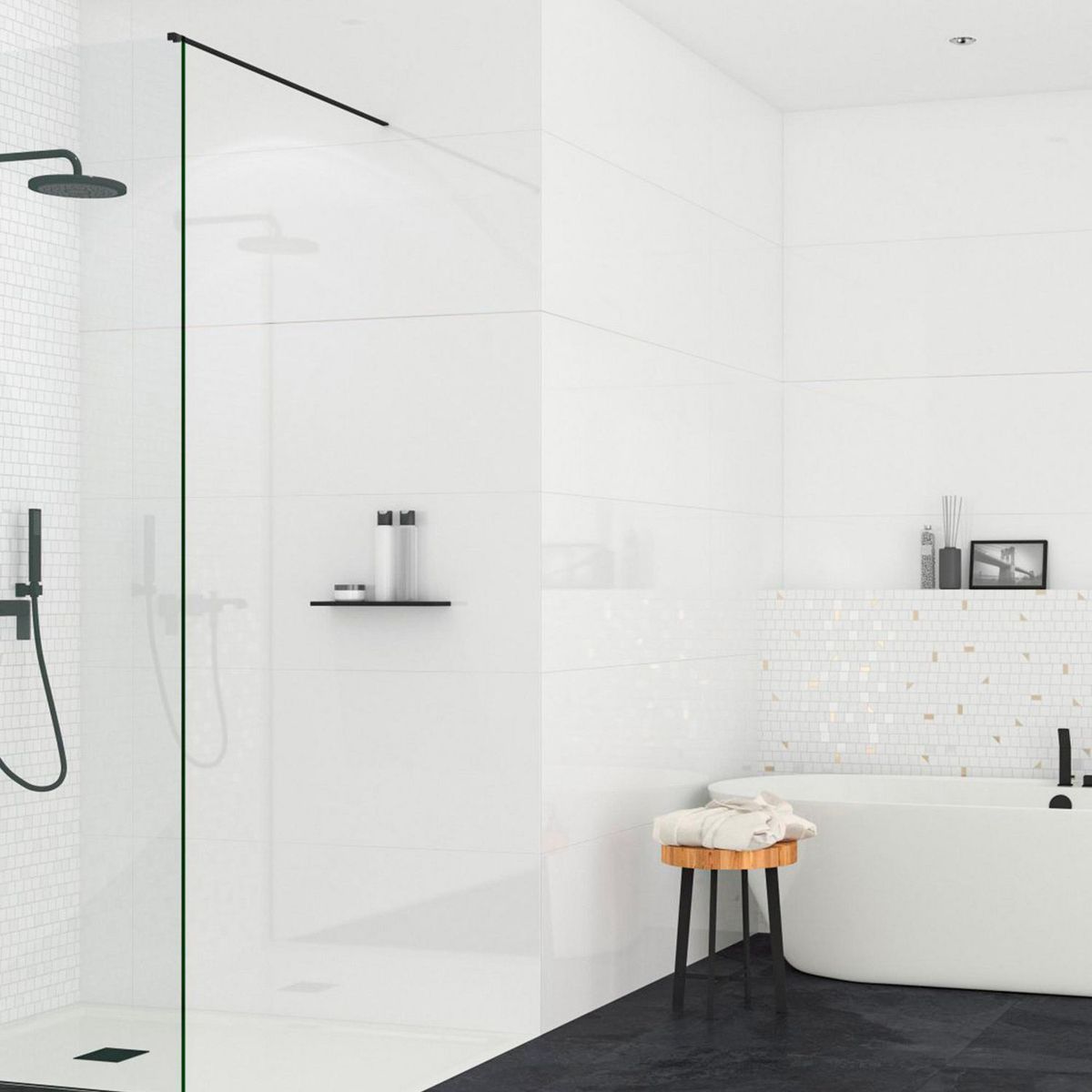 GRESPANIA - Cerámico Alsacia Blanco Liso 31.5x100cm para piso