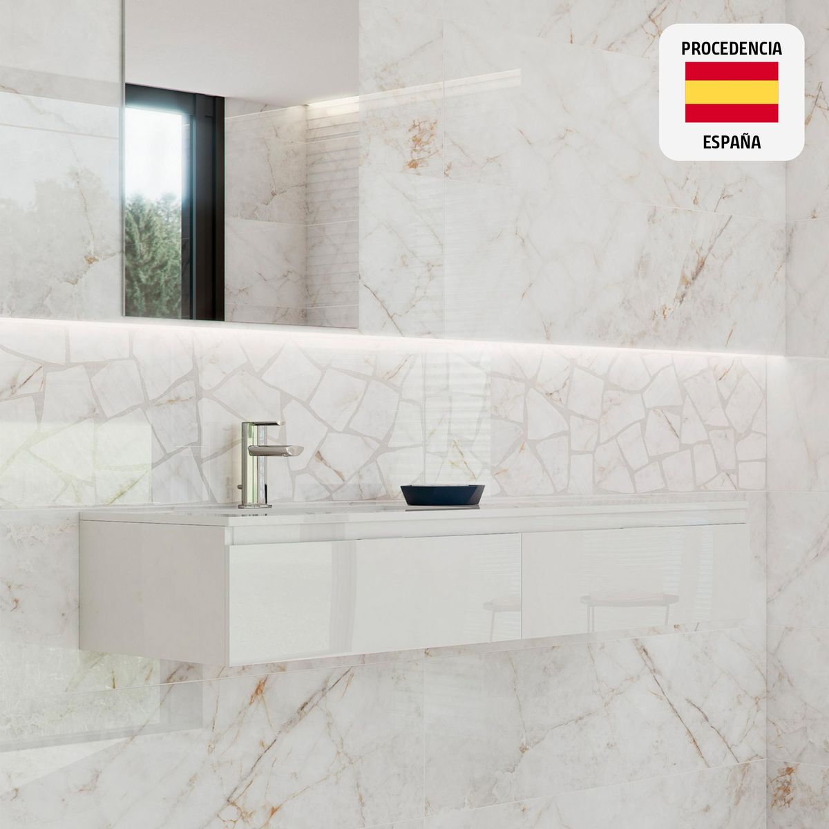 GRESPANIA - Cerámico Jade Cuarzo Reno Liso 31.5x100cm para piso