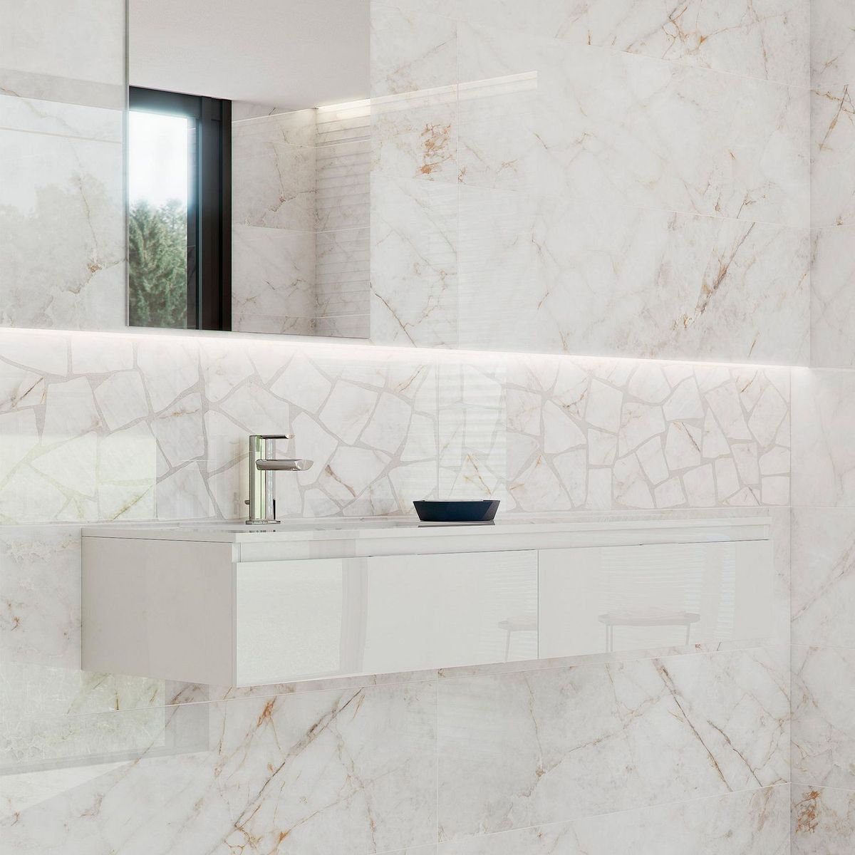 GRESPANIA - Cerámico Jade Cuarzo Reno Liso 31.5x100cm para piso