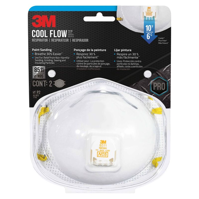 3M - Respirador con Válvula 8511 N95 3M x 2 unid.