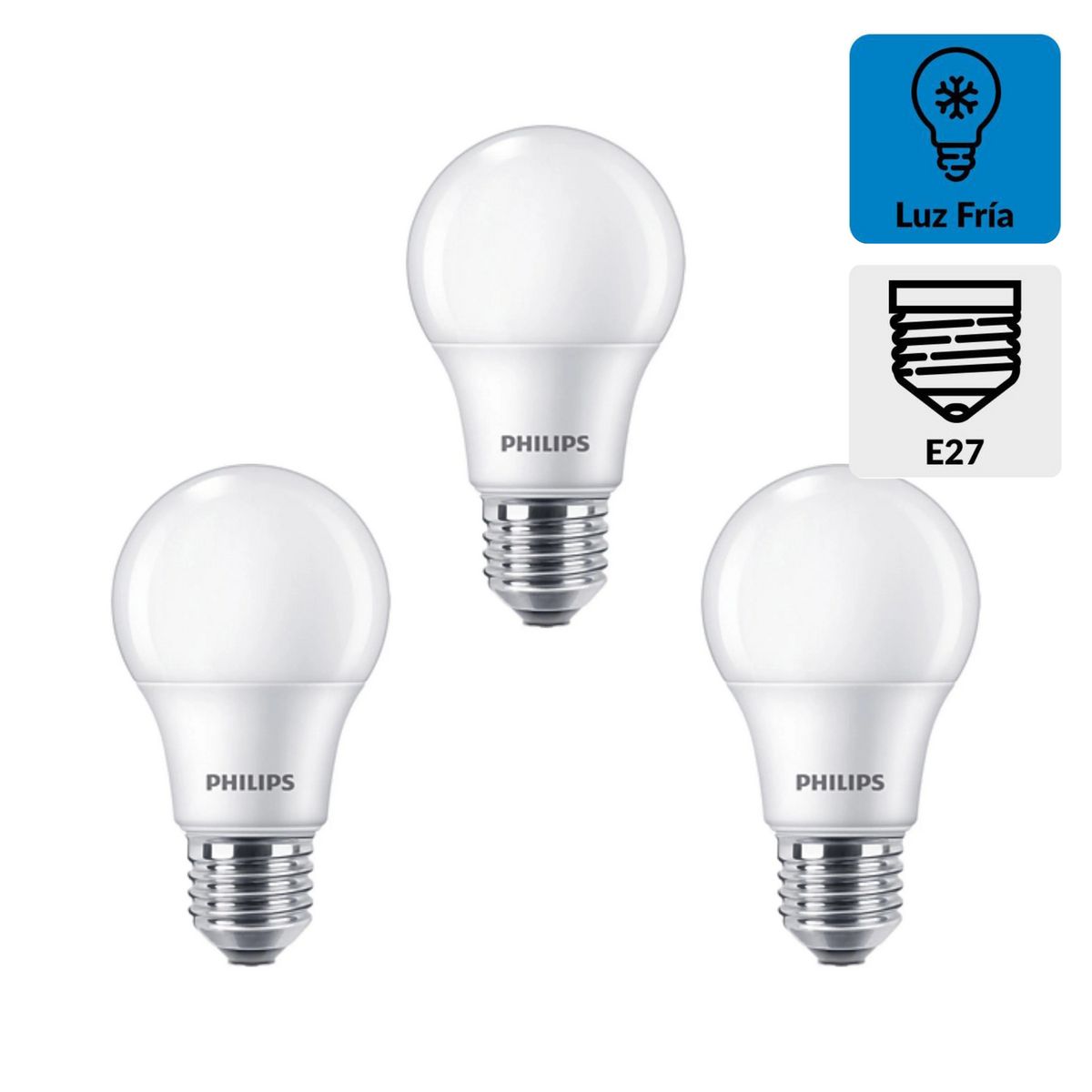 PHILIPS - Pack x3 Focos LED Ecohome LedBulb Luz Fría 14W