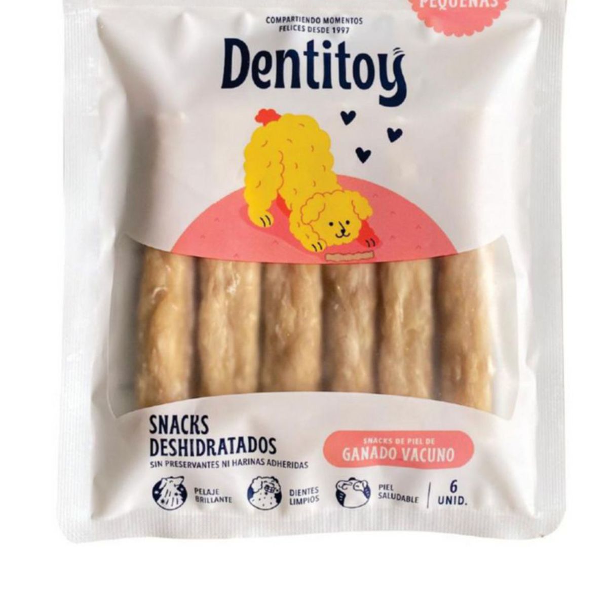 DENTITOY - Baby Barritas para Perros x6 Sabor Carne Todas las edades