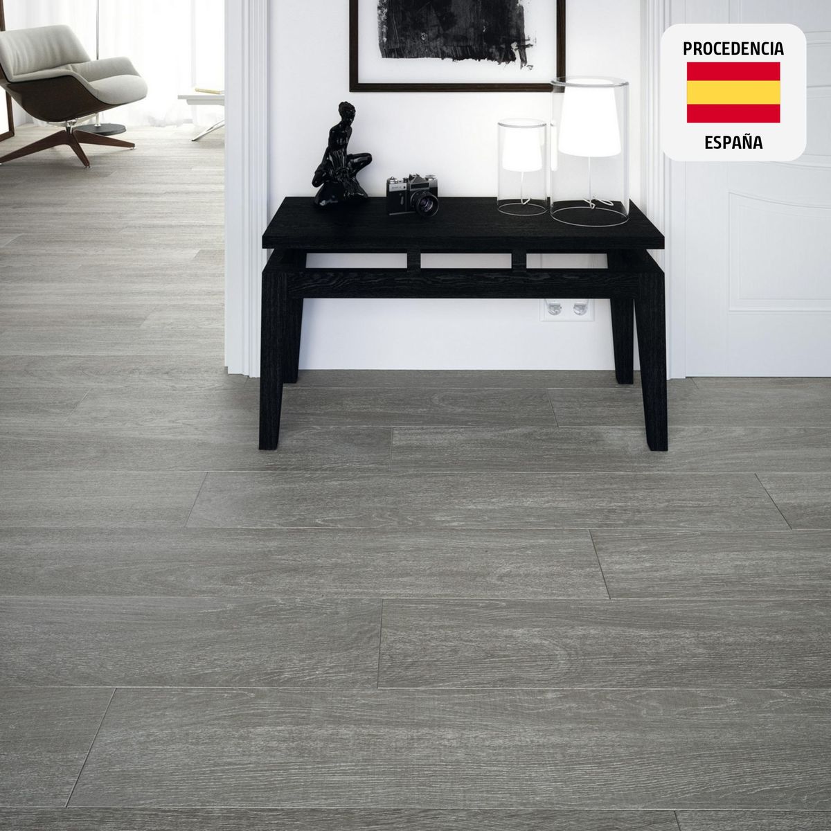 GRESPANIA - Porcelanato Patagonia Encina Maderado Gris 19.5x120cm