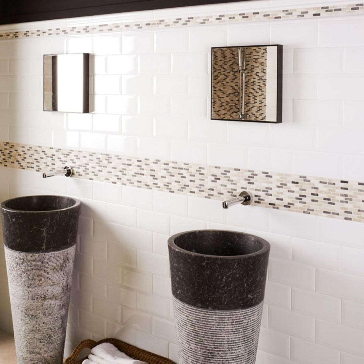 MAINZU - Cerámico Bissel Blanco Brillo Liso 10x20cm para pared